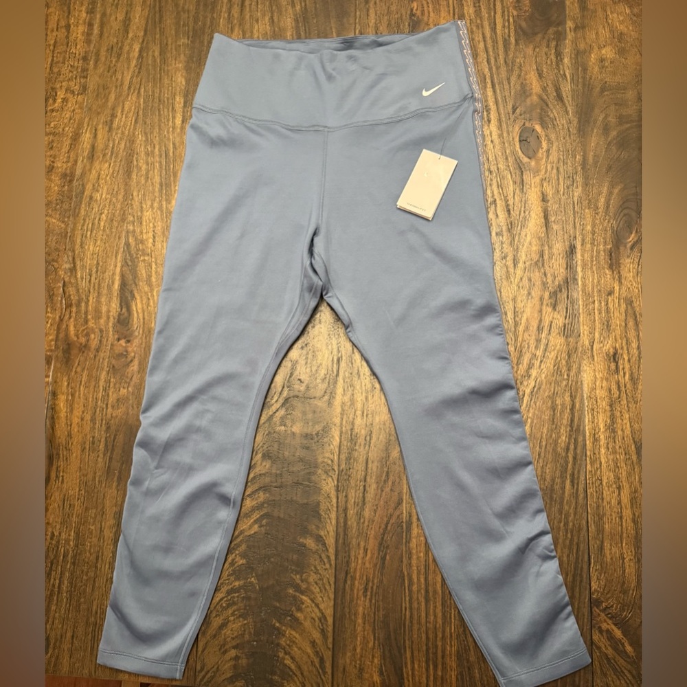 Nike One Women's Therma-FIT Diffused Blue HW 7/8 Leggings (FB5703-491) X-Large